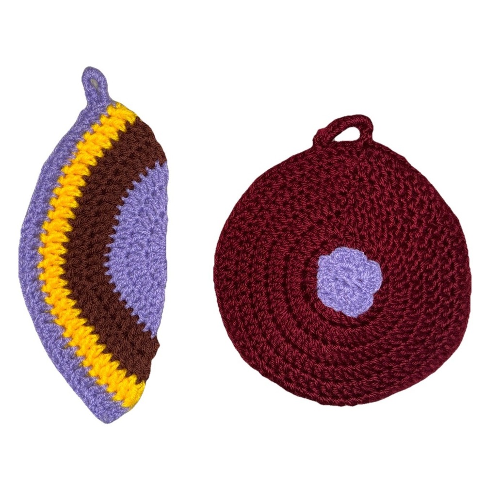 Handmade Trivet Hot Pad Pot Holder Crochet Decor Handmade (2)‎ NEW